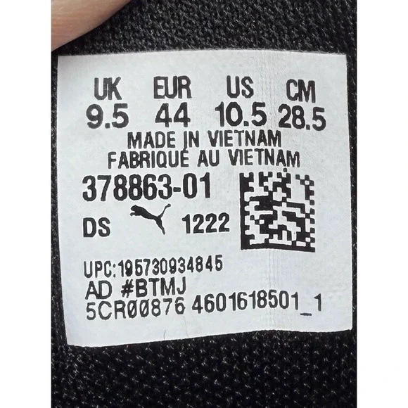 Puma Mens Cell Rapid‎ B/W Black /White Fitness Running Sneakers-Sz: 9.5 - Picture 8 of 8